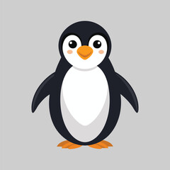 Vector illustration of a penguin silhouette. penguin on the beach.