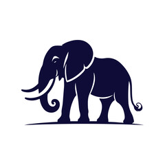 Elephant silhouettes Clip art isolated vector illustration on a white background