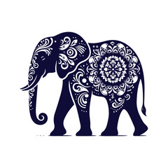 Elephant silhouettes Clip art isolated vector illustration on a white background