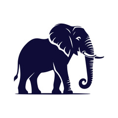 Elephant silhouettes Clip art isolated vector illustration on a white background