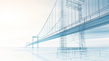 Hand-drawn blueprint of an innovative bridge