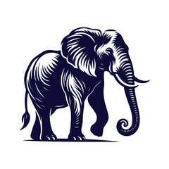 Elephant silhouettes Clip art isolated vector illustration on a white background