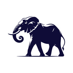 Elephant silhouettes Clip art isolated vector illustration on a white background