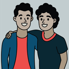 A poster for friendship day with friends jumping in the air. Happy friendship Day. Friendship.  Editable Poster Design. International Friendship Day. Celebration. Holy Day. Hugging Friends. Friends.