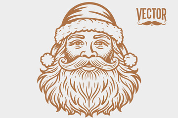 Vintage santa claus, vintage santa, santa claus vector, satna claus vector line art, santa claus
