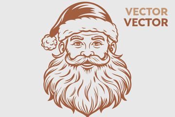 Vintage santa claus, vintage santa, santa claus vector, satna claus vector line art, santa claus