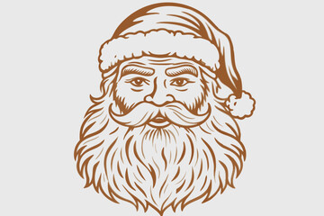 Vintage santa claus, vintage santa, santa claus vector, satna claus vector line art, santa claus