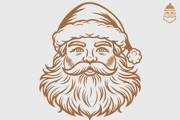 Vintage santa claus, vintage santa, santa claus vector, satna claus vector line art, santa claus