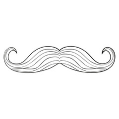 Fototapeta premium Mustache Vector Illustration: Stylish Facial Hair Design.ai