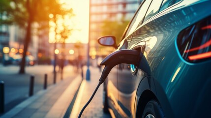 electric car charging the battery