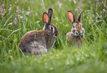Obraz premium rabbit in the grass