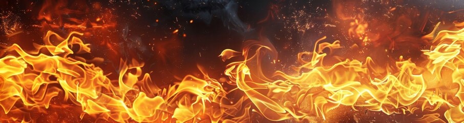 Fototapeta premium fire flames on dark background