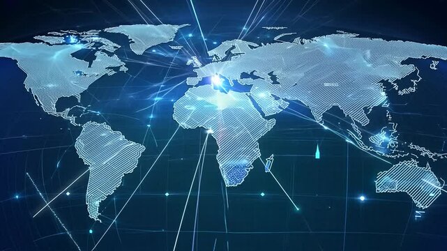 Global Digital Network Illustration Generative AI