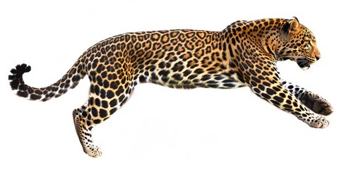 Fototapeta premium Leopard Silhouette. Concept of a Spotted Leopard Leaping in the Wild