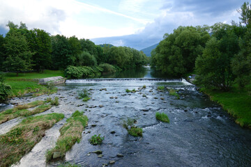 2023-09-03; Scenery of the Vistula river in Ustron on the hills of the Silesian Beskids. Ustron Poland