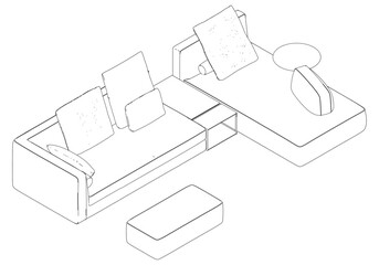 Sofa line Icons. Furniture design. Collection of sofa illustration. Modern furniture set isolated on white background.