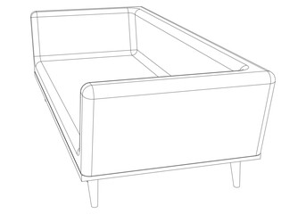 Sofa or couch line icon. Outline furniture for living room. Vector illustration.