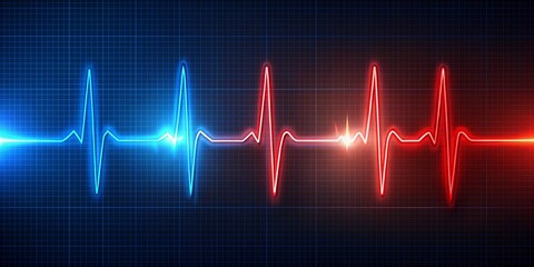 Neon Heartbeat EKG Monitor, heart , medical , health , pulse