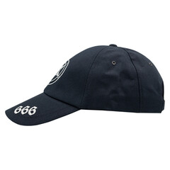 Black baseball cap with embroidered pentagram and 666. Occult, Satan, Devil, Baphomet. Mythology, occult tradition. Accessory for metalheads, punks, rockers, bikers, satanists, emo, street aggressive