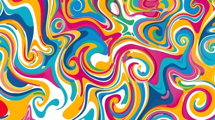 Psychedelic Swirl Pattern Design for Shirt or Apparel Background