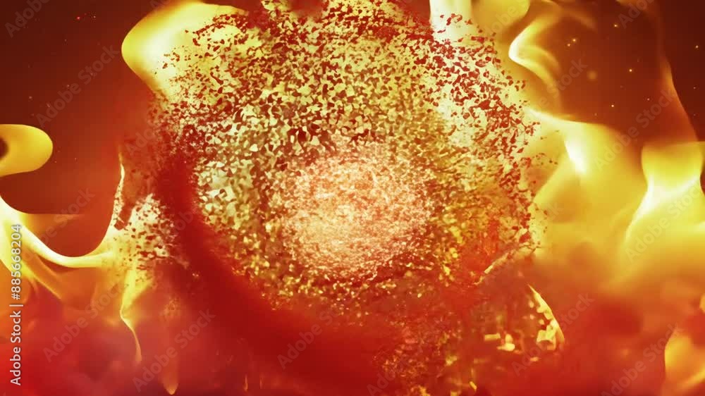 Poster fire particles animation generative ai