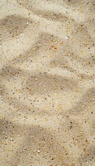 Background with clean beach sand texture top view, summer on sunny day