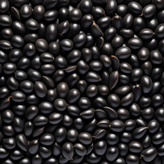 Pile of Black Sesame Seeds with isolated white background