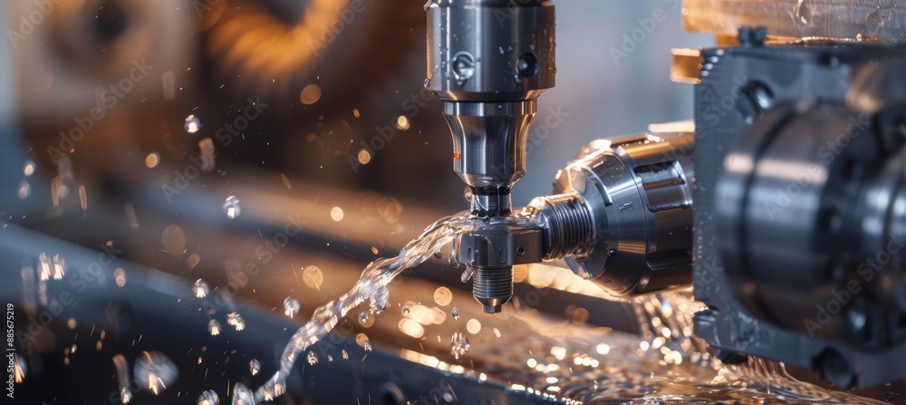 Poster precision cnc lathe machining with coolant application for high-quality component fabrication