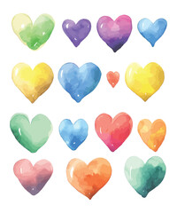 Watercolor painted isolated vector heart