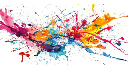 Naklejka premium Vibrant Paint Splatter Explosion for Dynamic Shirt Designs and Sticker Artwork
