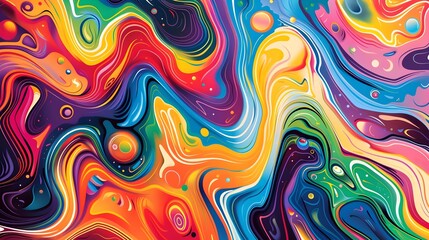 Obraz premium Vibrant Psychedelic Swirl Pattern for Shirt Design and Digital Artwork