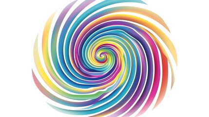 Vibrant Psychedelic Swirl with Rainbow Gradient Design for Sticker or Shirt Artwork