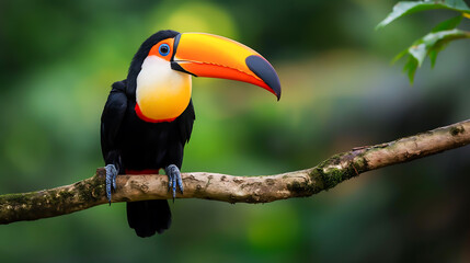 Fototapeta premium Toco toucan (Ramphastos toco) perched on branch