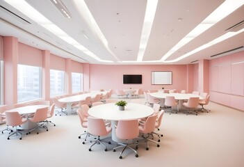 modern office conference room with chairs and table