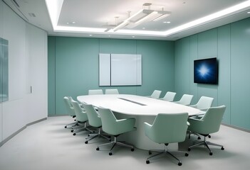 modern office conference room with chairs and table