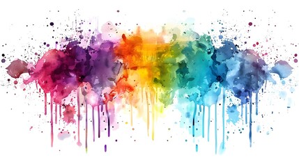 Fototapeta premium Vibrant Watercolor Splatter Backdrop for Shirt Design or Sticker