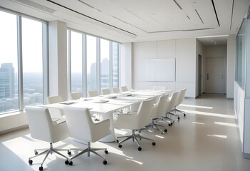 modern conference room interior with furniture