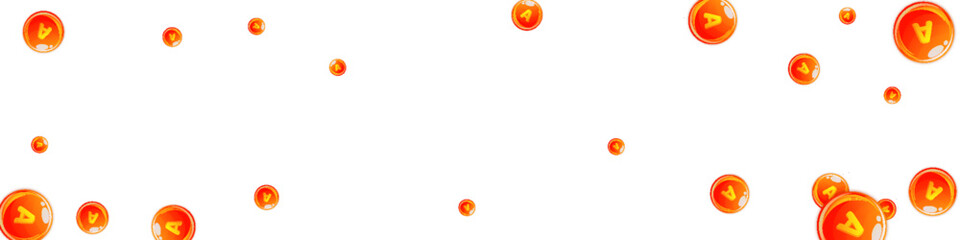 Vitamin A round capsules scattered randomly.