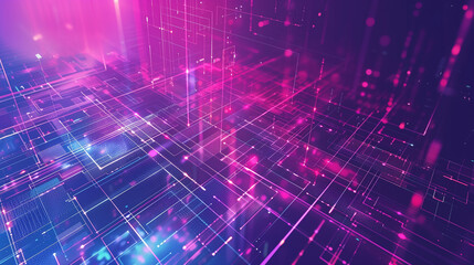 Obraz premium Technology-Inspired Background Wallpaper: Blue, Pink, Grey Palette