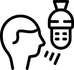 Man is speaking into a microphone, potentially recording a podcast or giving an interview