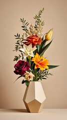 Fototapeta premium Vase Filled With Flowers on Table