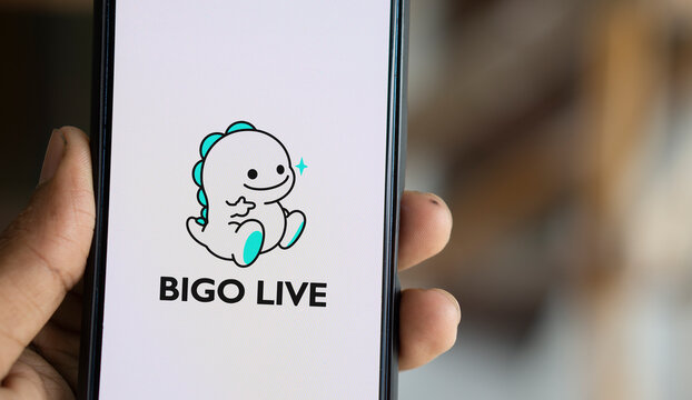Dhaka, Bangladesh- 13 July 2024: Bigo live logo is displayed on smartphone.