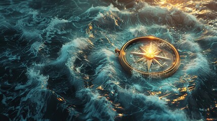 Pocket watch in water with water drops on it. Time concept. generative AI