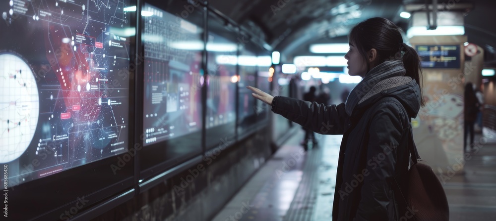 Aufkleber high-tech digital subway advertisements with interactive elements for engaging commuters