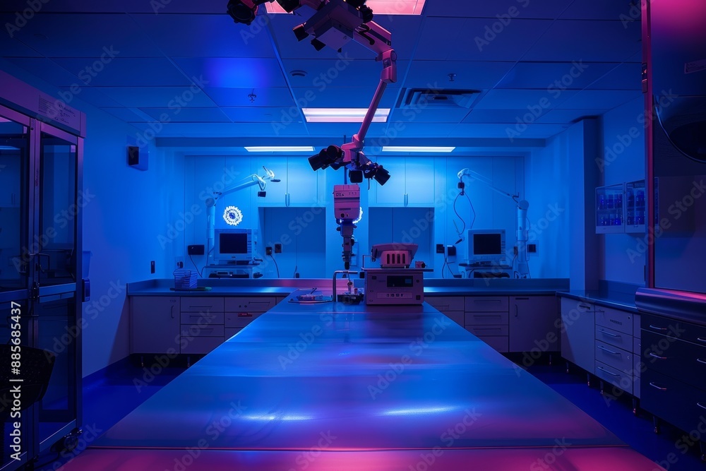 Aufkleber high-tech research lab with surveillance for security and experiment monitoring - modern science fac