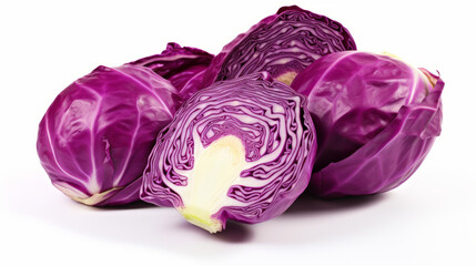 Fototapeta premium red cabbage isolated on white background