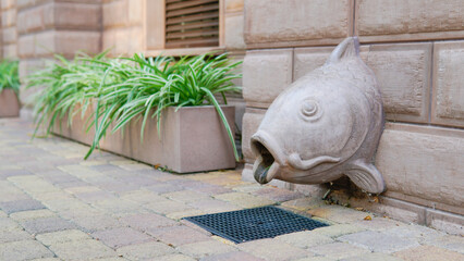 statue fountain water fish sculpture europe design outdoor park art landmark decoration