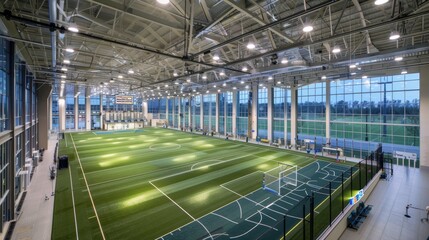 Modern Sports Complex with Advanced Surveillance, Indoor Fields, and Courts for Athlete Safety