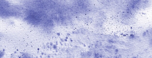 hand painted watercolor texture in blue color, abstract background for trendy design violet purple clouds