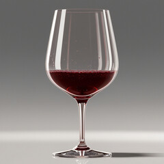 Elegant Wine Glass with Red Wine on Transparent Background